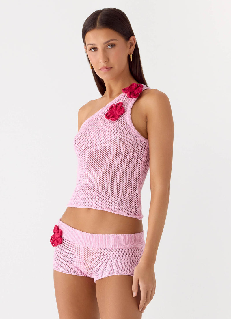 Sunray Shine Crochet Top - Pink