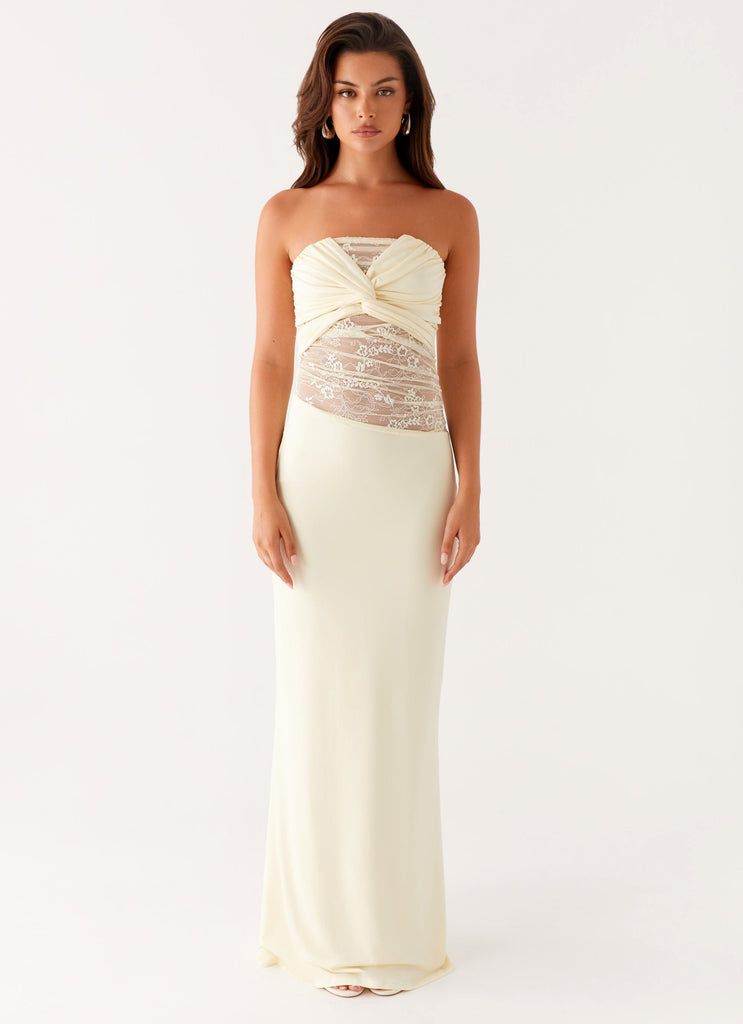 Sweet Energy Strapless Maxi Dress - Yellow