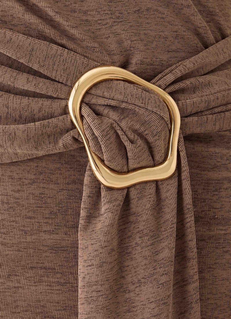 Talk To You Mini Dress - Taupe