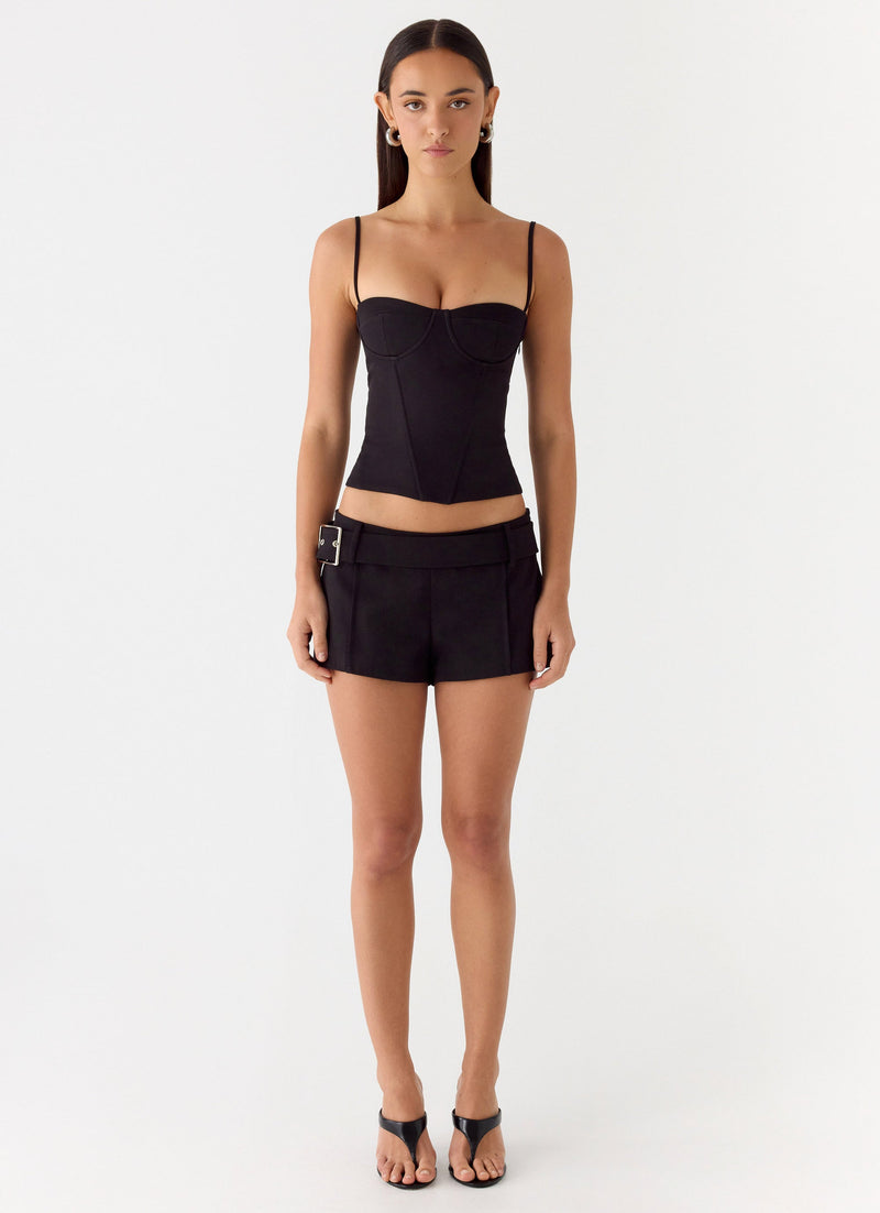 Tayana Corset Top - Black