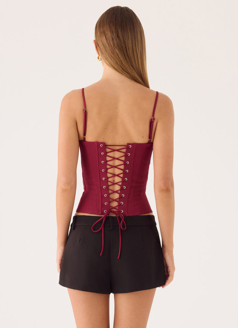 Tayana Corset Top - Merlot