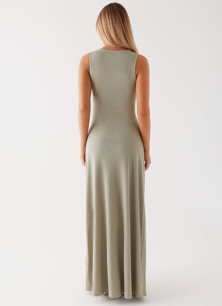 Womens Gia Rose Halter Neck Maxi Dress  in the colour  Ivory in front of a light grey background