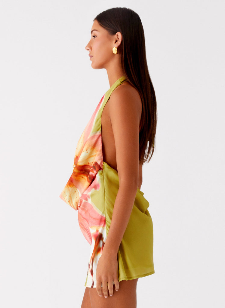 Varindra Cowl Mini Dress - Jungle Floral