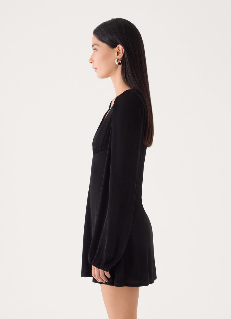 Venus Affair Long Sleeve Mini Dress - Black