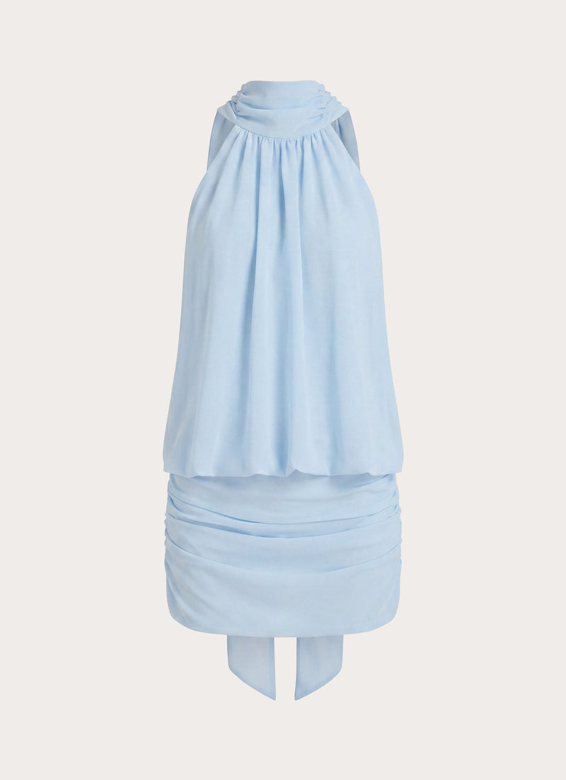 Verbina Scarf Mini Dress - Blue