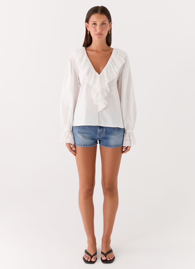 Verrin Cotton Blouse - White