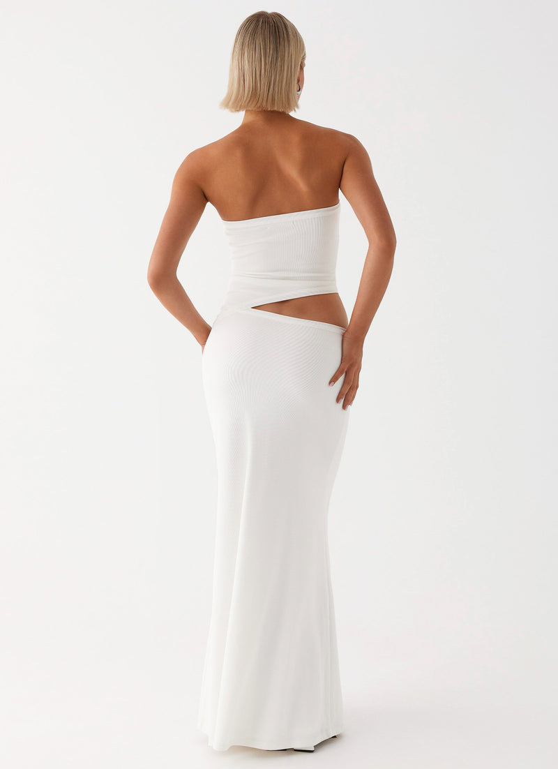 Womens Martha Ruffle Mini Dress in the colour White in front of a light grey background