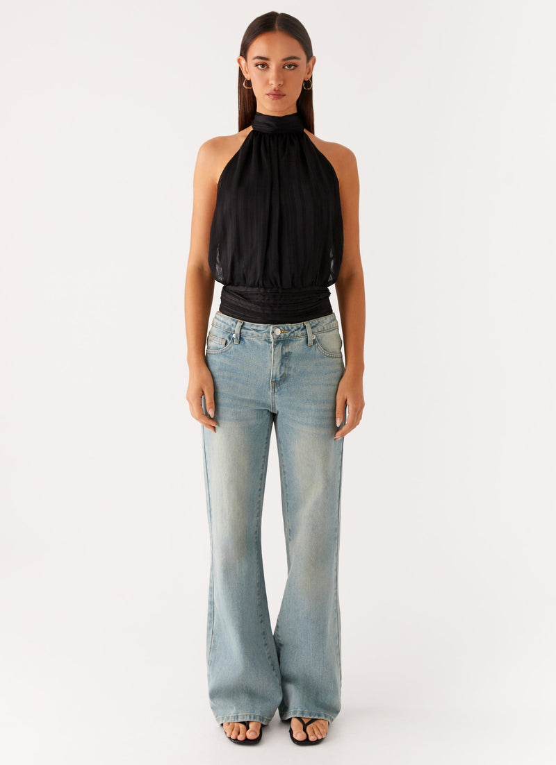 Willow Chiffon Top - Black