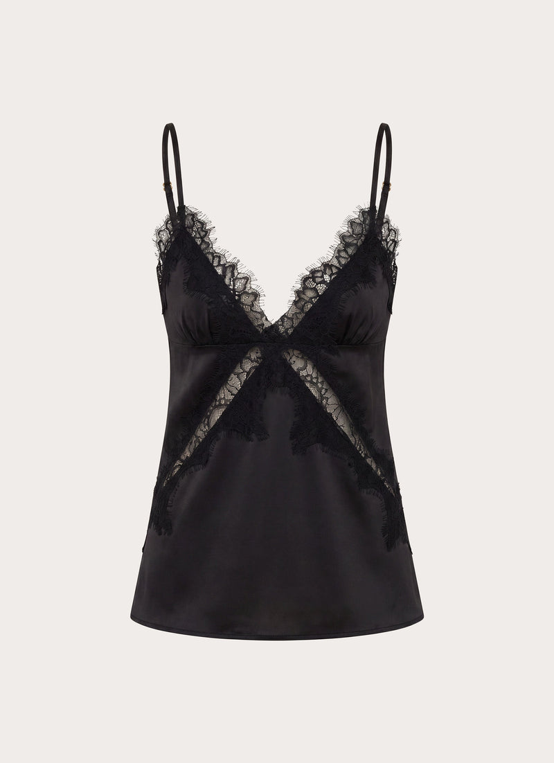 Winona Night Cami Top - Black