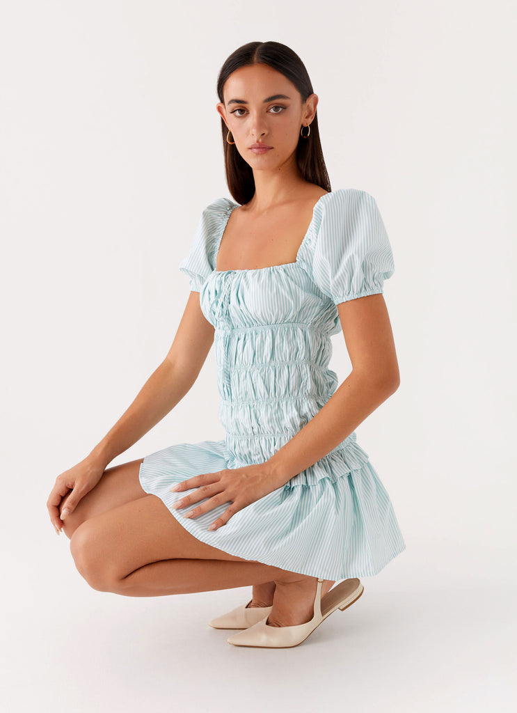 Yolene Mini Dress Green Gingham 6 Peppermayo