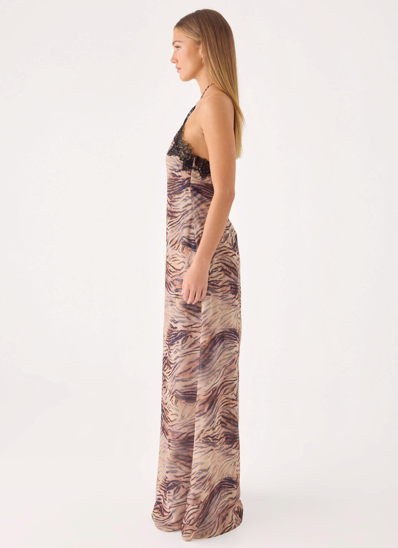 Zamarita Halter Maxi Dress - Golden Tiger