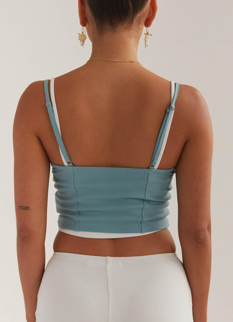 Fusion Crop Top - Antiqued Aqua - Peppermayo