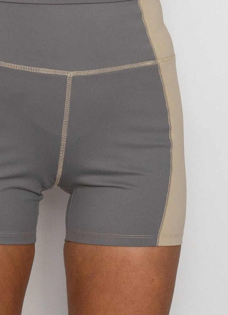 Ski Resort Cycle Shorts - Charcoal Contrast - Peppermayo