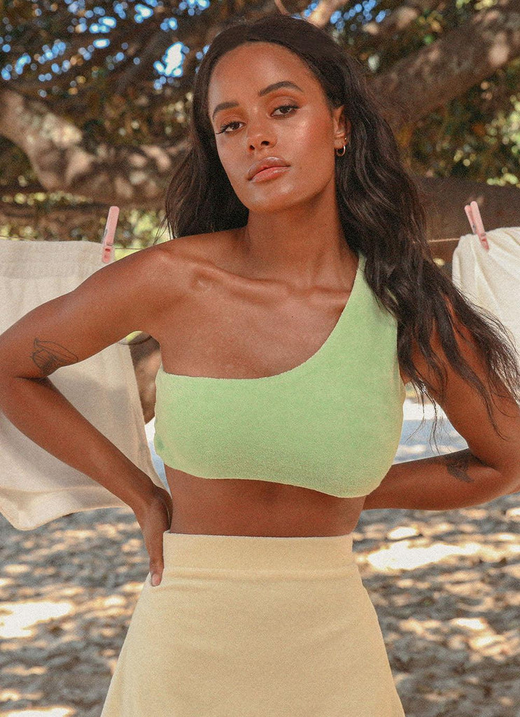 Solstice Terry Crop Top - Green - Peppermayo