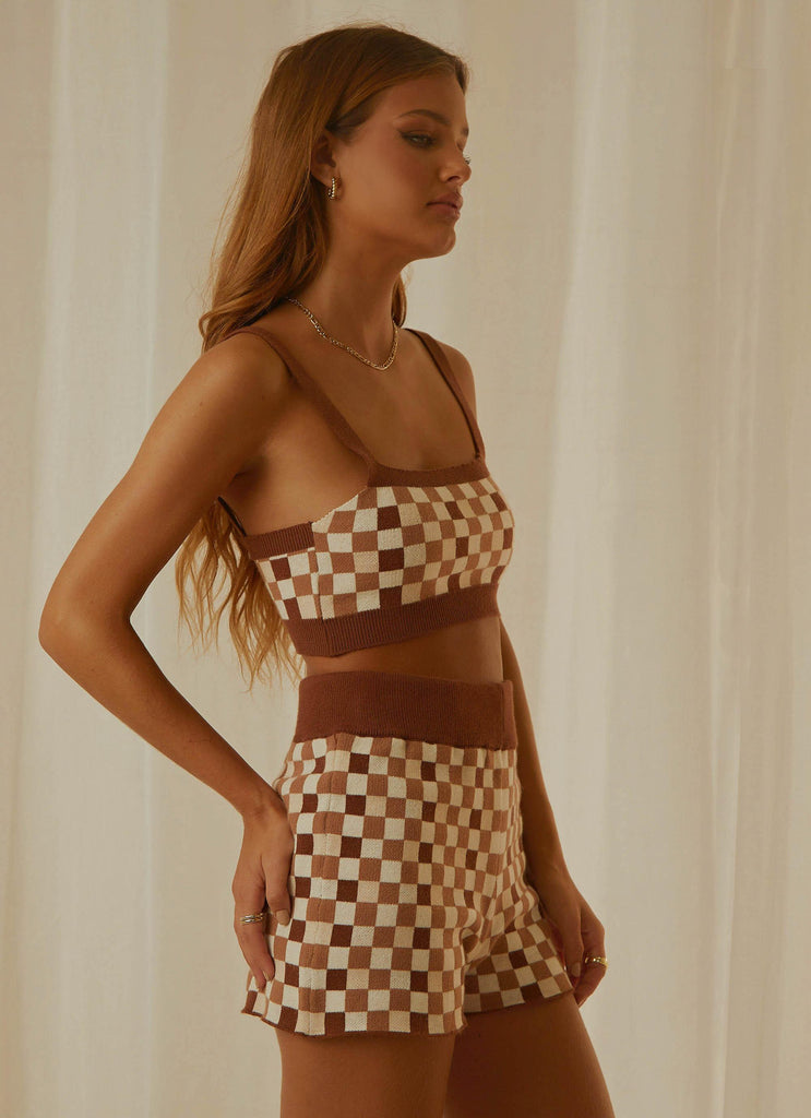 Remix It Knit Crop - Choc Check - Peppermayo