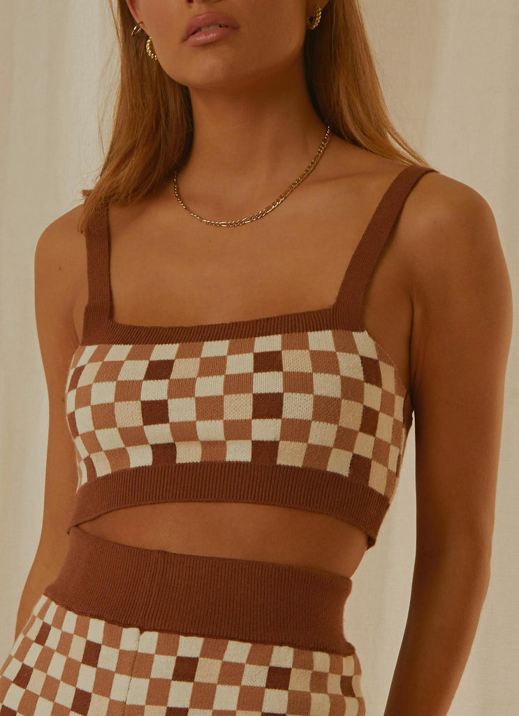 Remix It Knit Crop - Choc Check - Peppermayo