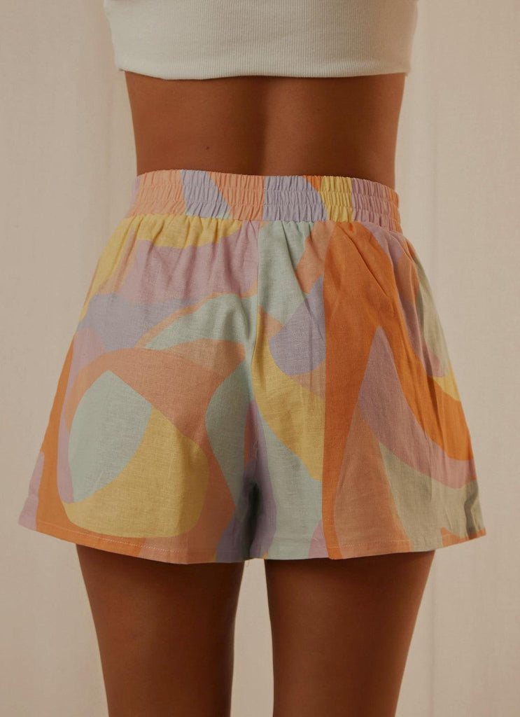 Raffi Linen Shorts - Pastel Wave - Peppermayo