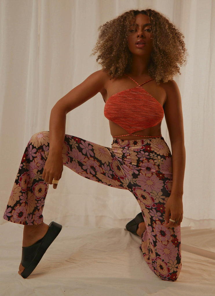 Disco Lovers Pants - Floral Print - Peppermayo