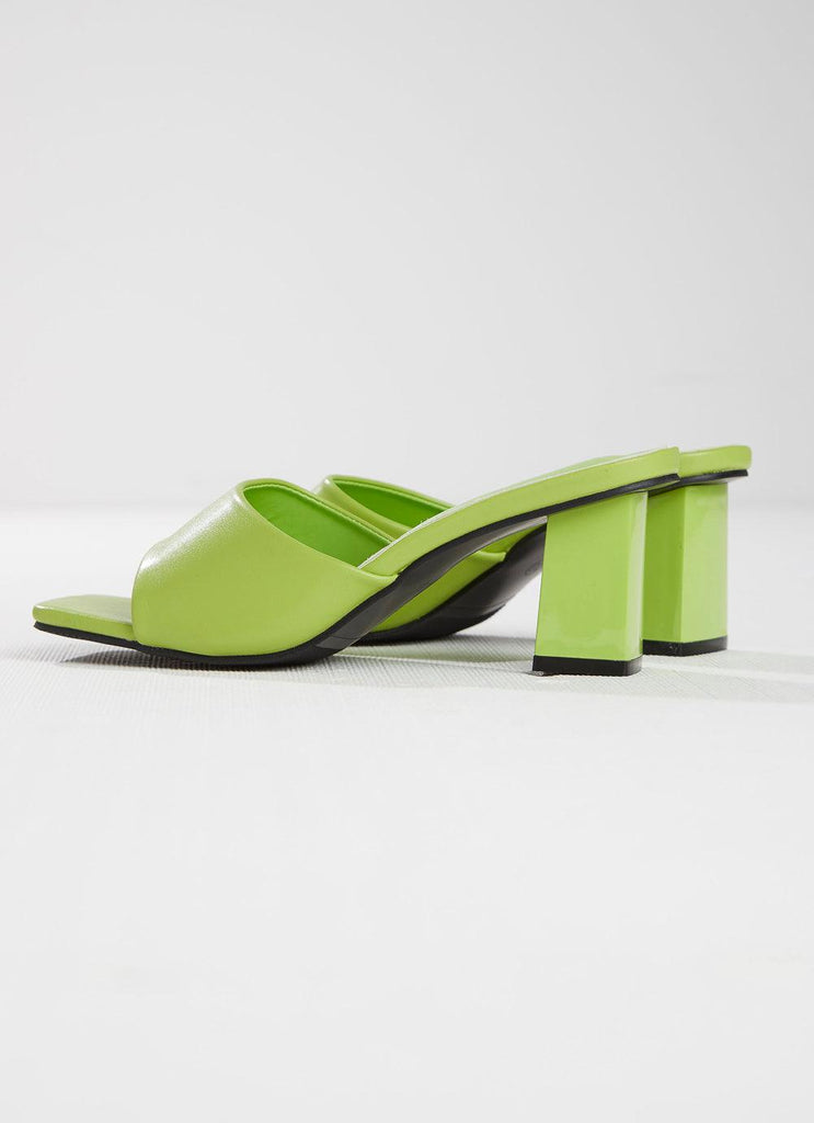 Dixie Mule Heel - Lime Green - Peppermayo