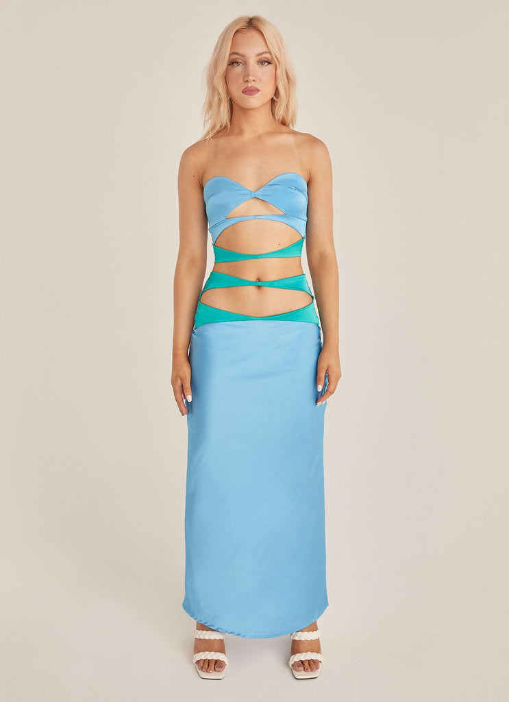 Mondello Maxi Skirt - Azure - Peppermayo