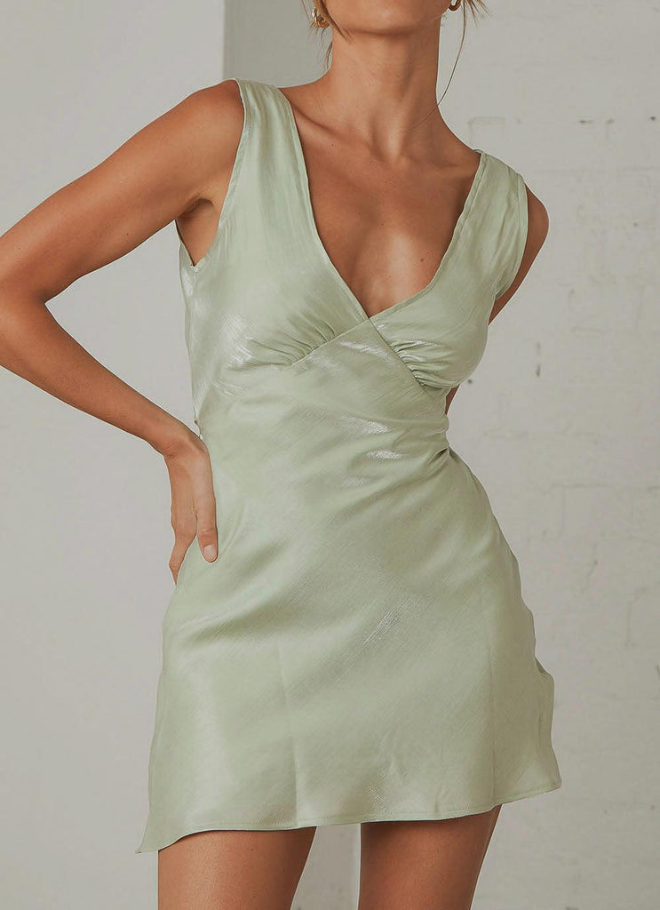 Audrey Vintage Slip Dress - Sage - Peppermayo