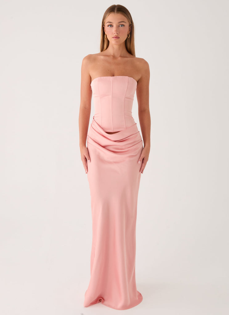Adara Corset Maxi Dress - Peach