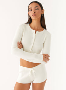 Adria Long Sleeve Cardigan - Ivory