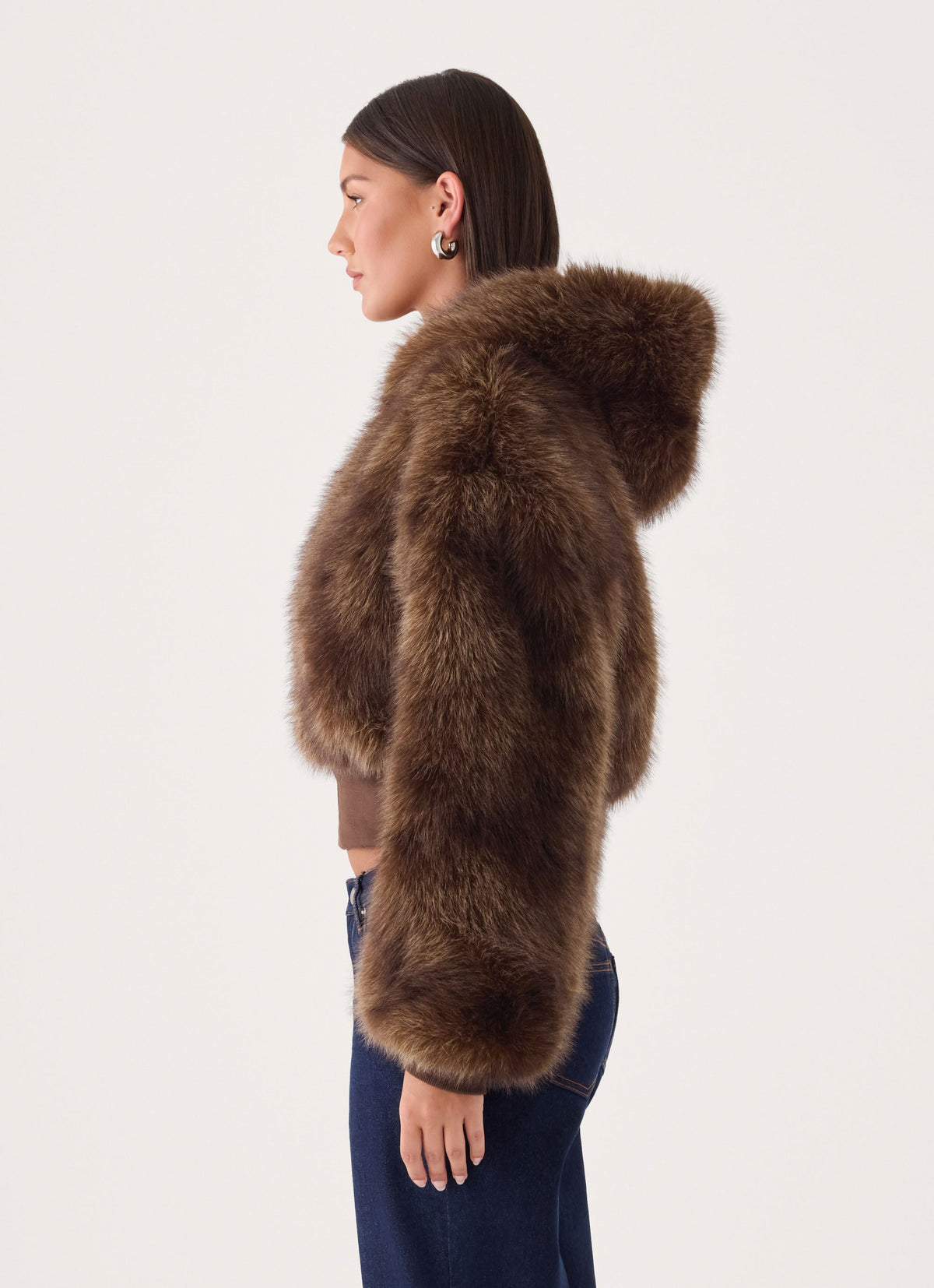 Alio Faux Fur Zip Jacket - Tan
