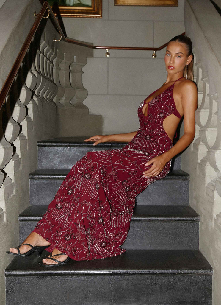 All For Love Maxi Dress - Burgundy