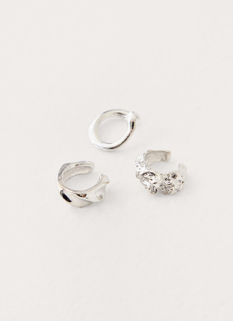 Allura Cuff Earring Set - Silver