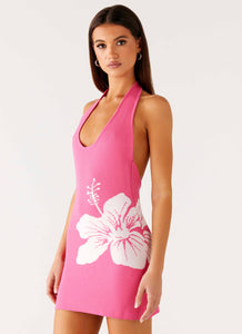 Aloha Knit Mini Dress - Pink