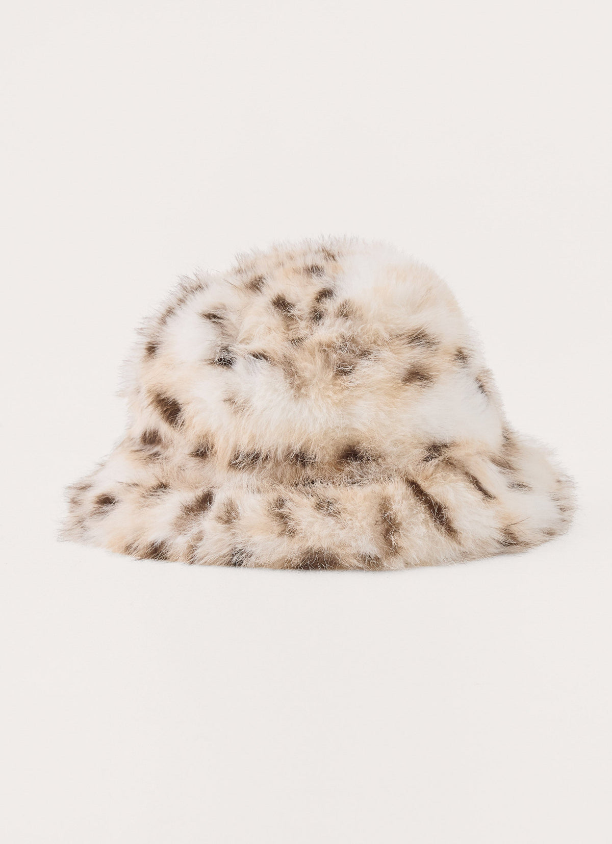 Alpine Leopard Faux Fur Hat - Snow leopard