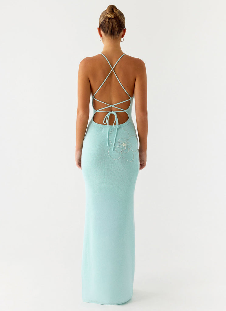 Amaya Knit Maxi Dress - Aqua