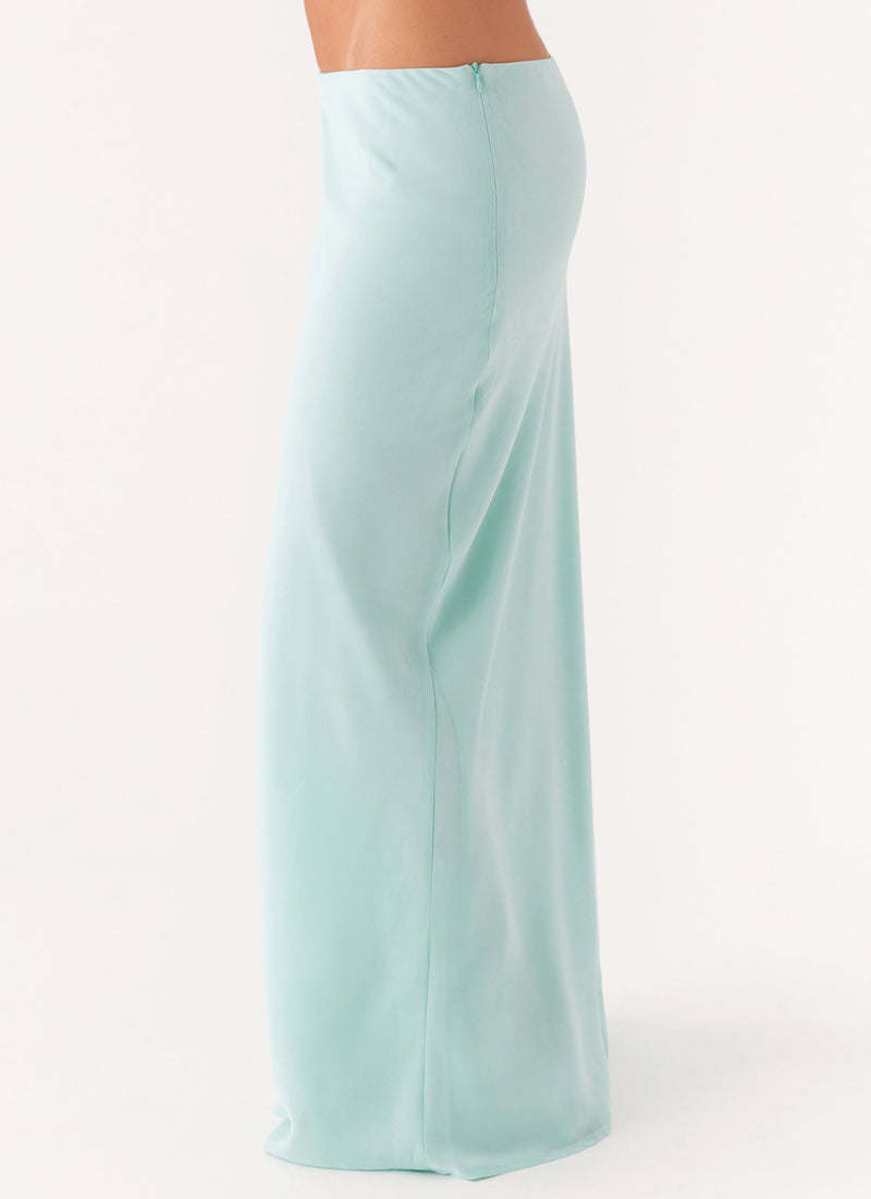 Another Life Chiffon Maxi Skirt - Pale Blue