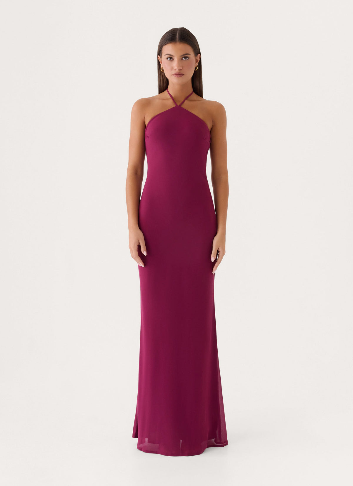 Anouk Halter Maxi Dress - Plum