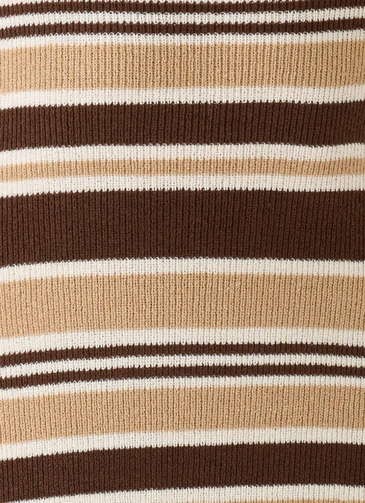 Antonie Knit Maxi Dress - Chocolate Olive Stripe