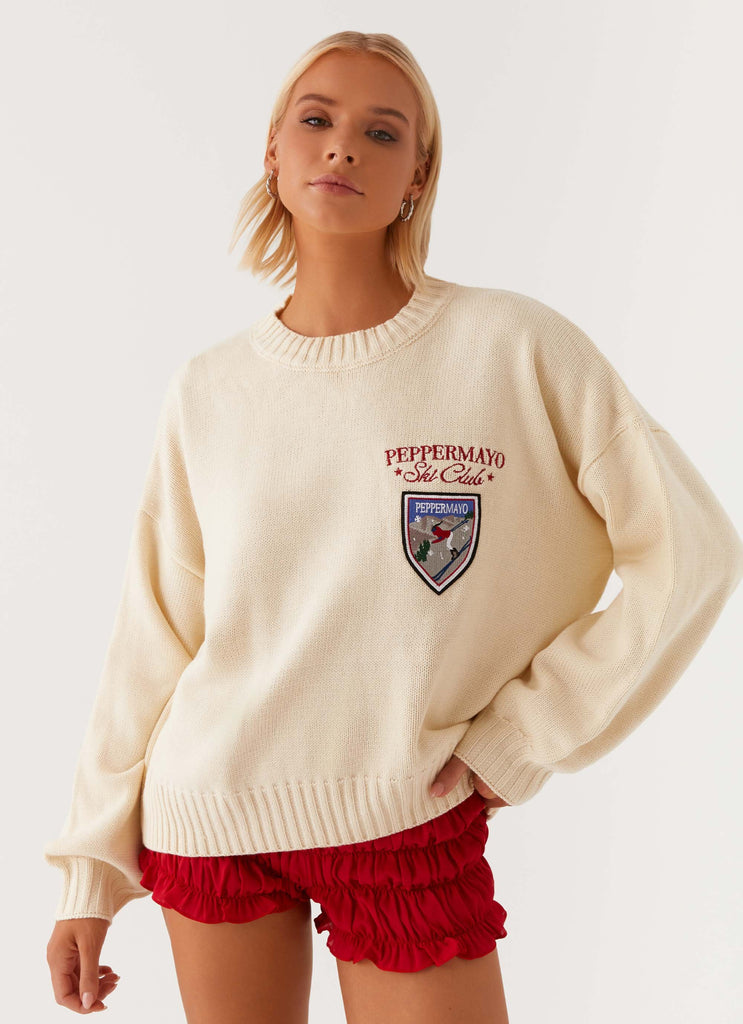 Apres Ski Oversized Knit Sweater - Ivory