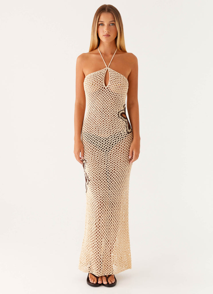 Aster Crochet Maxi Dress - Pastel Yellow