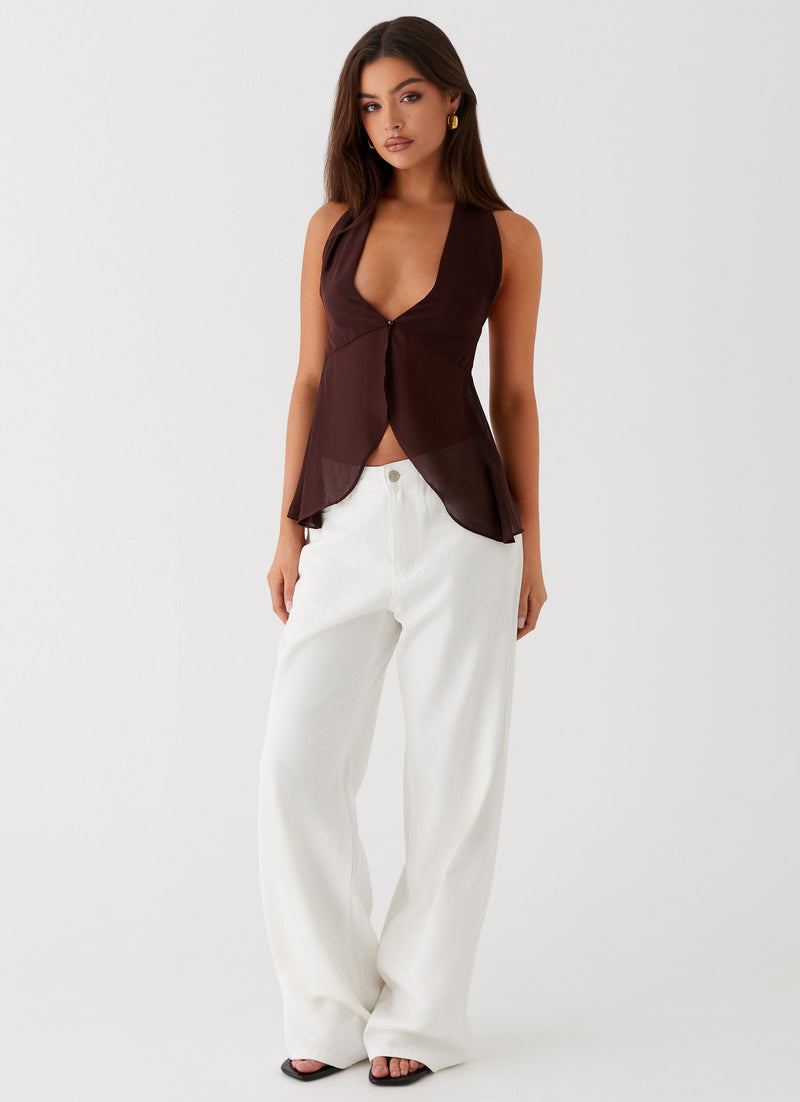 Womens Cosy Days Long Sleeve Maxi Dress  in the colour  Brown in front of a light grey background