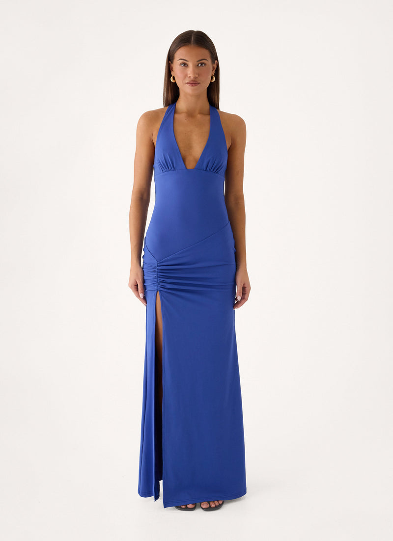 Aurielle Halter Maxi Dress - Cobalt Blue