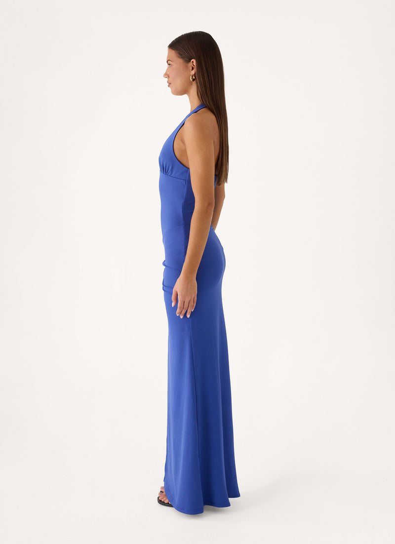 Aurielle Halter Maxi Dress - Cobalt Blue