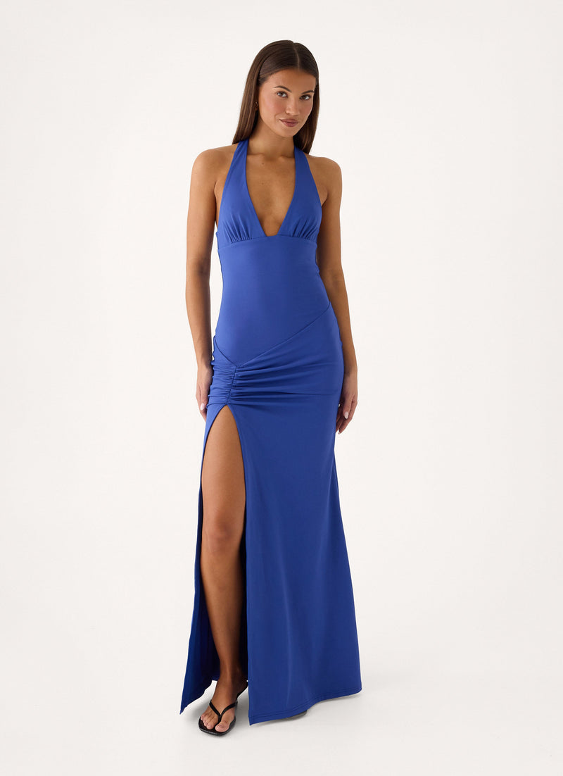 Aurielle Halter Maxi Dress - Cobalt Blue