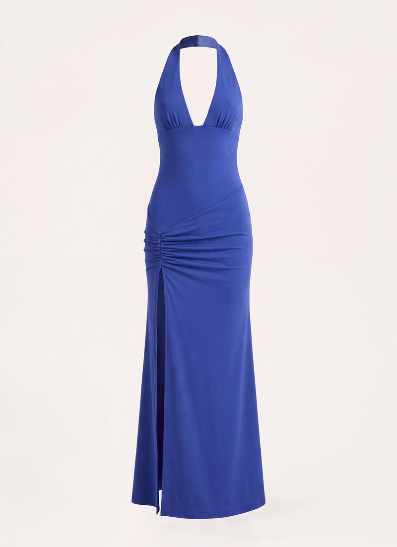 Aurielle Halter Maxi Dress - Cobalt Blue