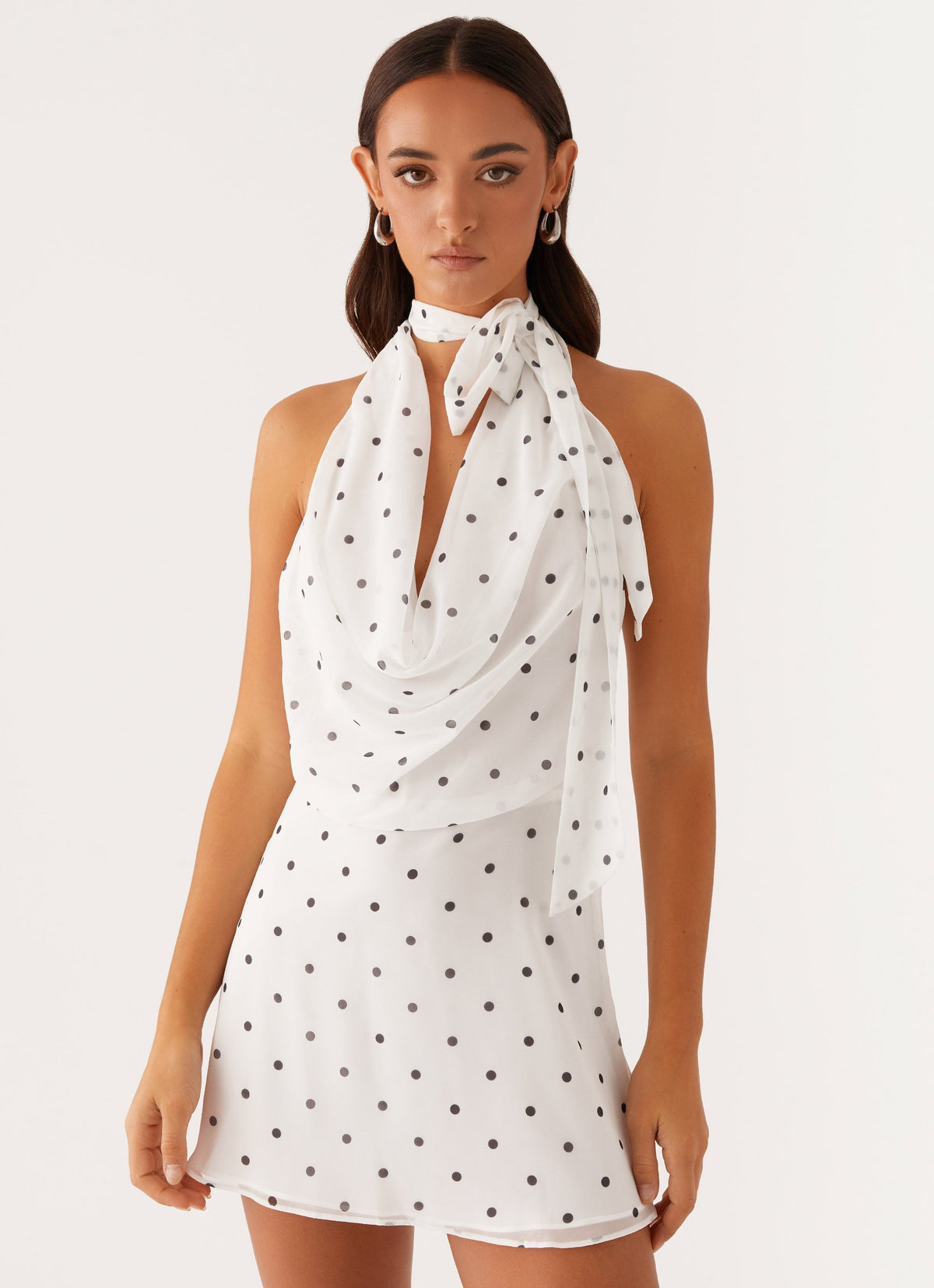 Avalia Backless Scarf Mini Dress