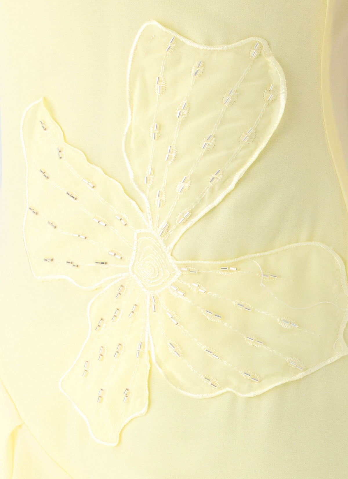 Aysha Beaded Flower Midi Dress - Yellow