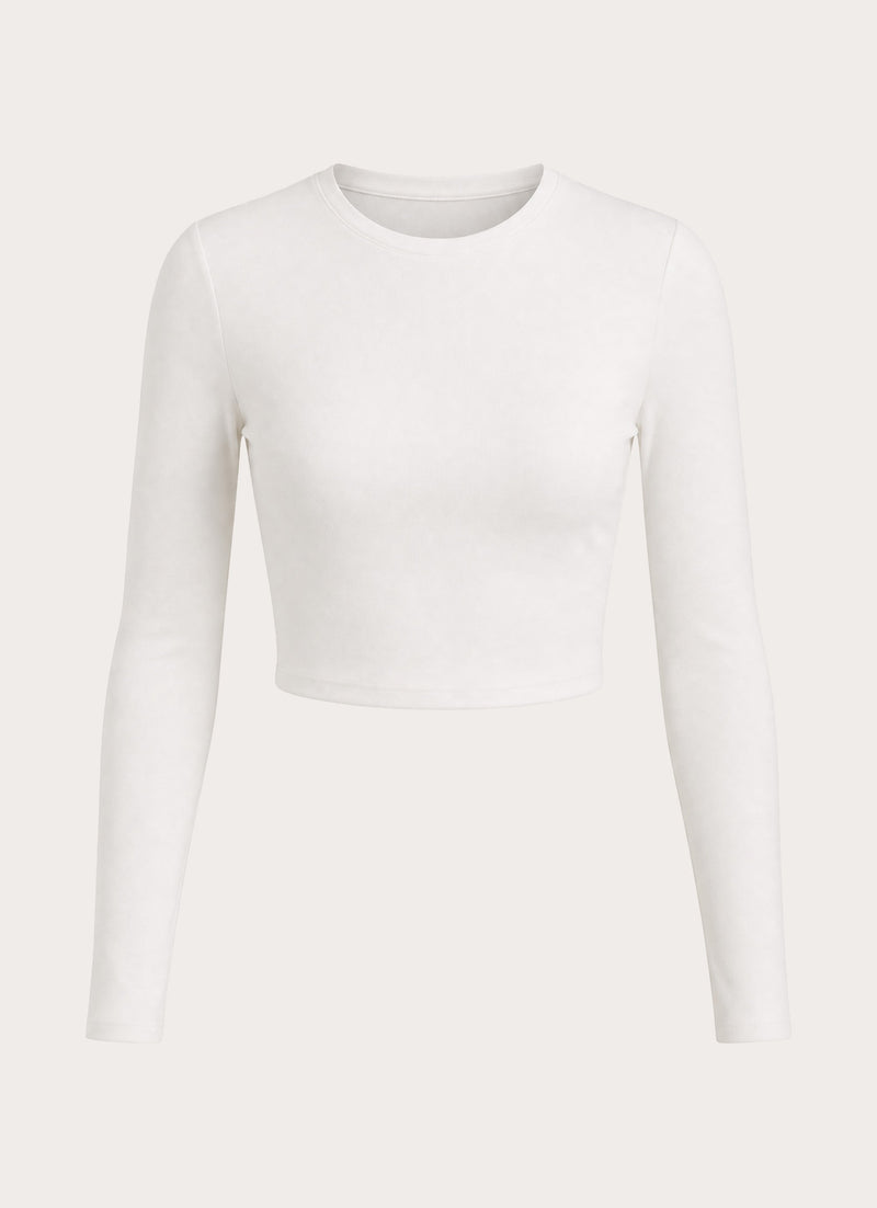 Baby Deluxe Cropped Tee - White