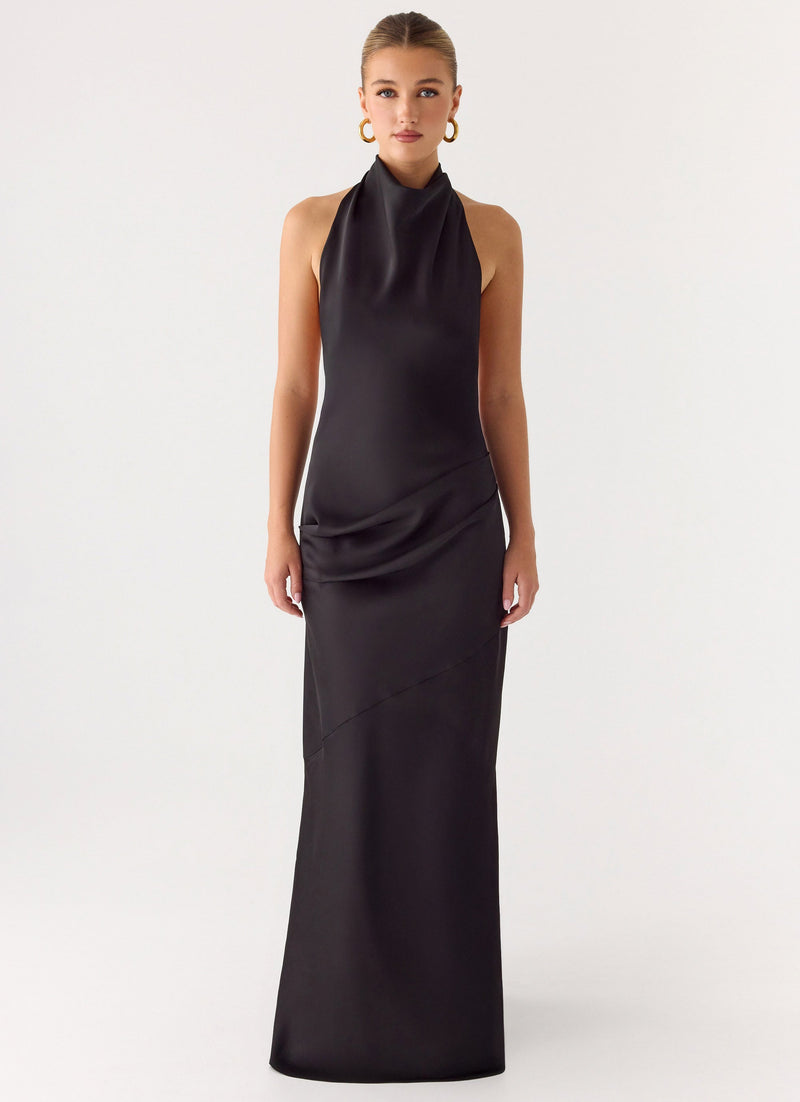 Back To Life Halter Maxi Dress - Black
