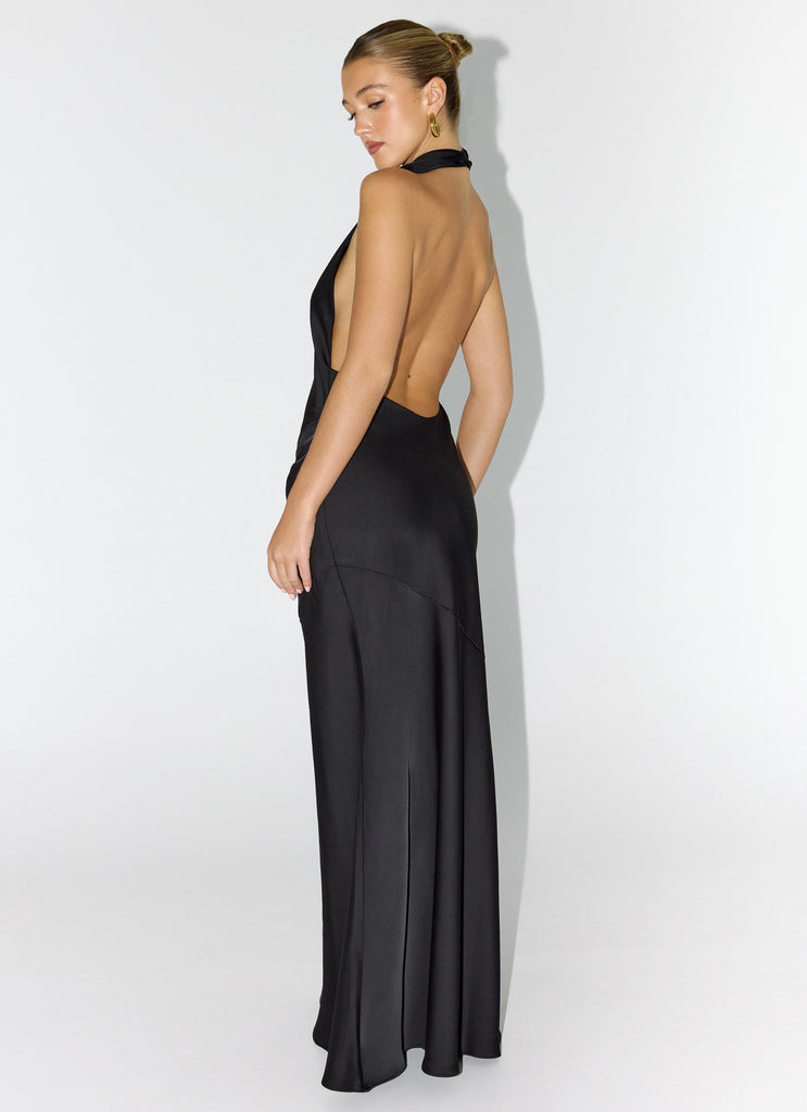 Back To Life Halter Maxi Dress - Black