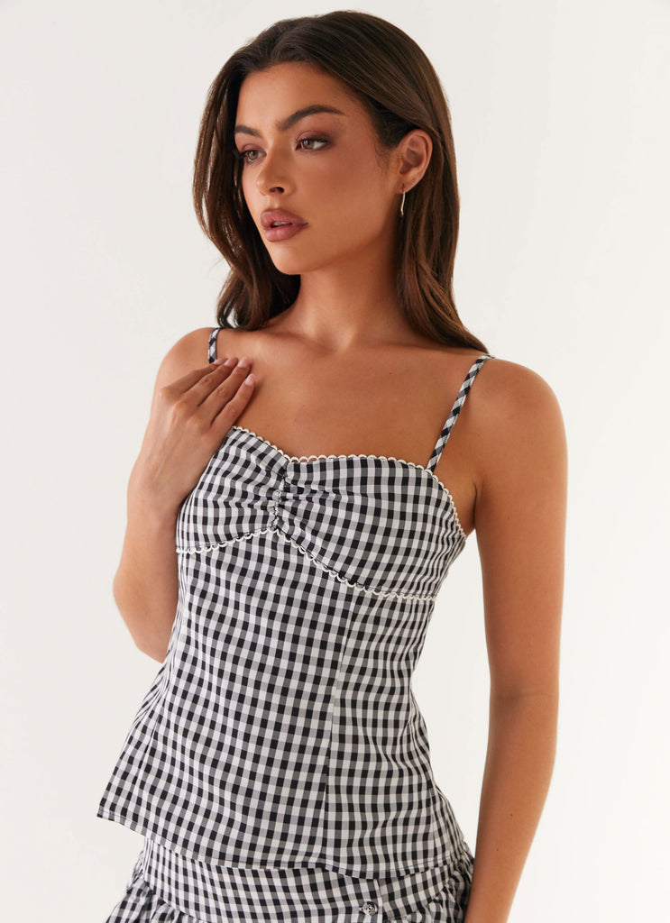 Bellamy Top - Black Gingham