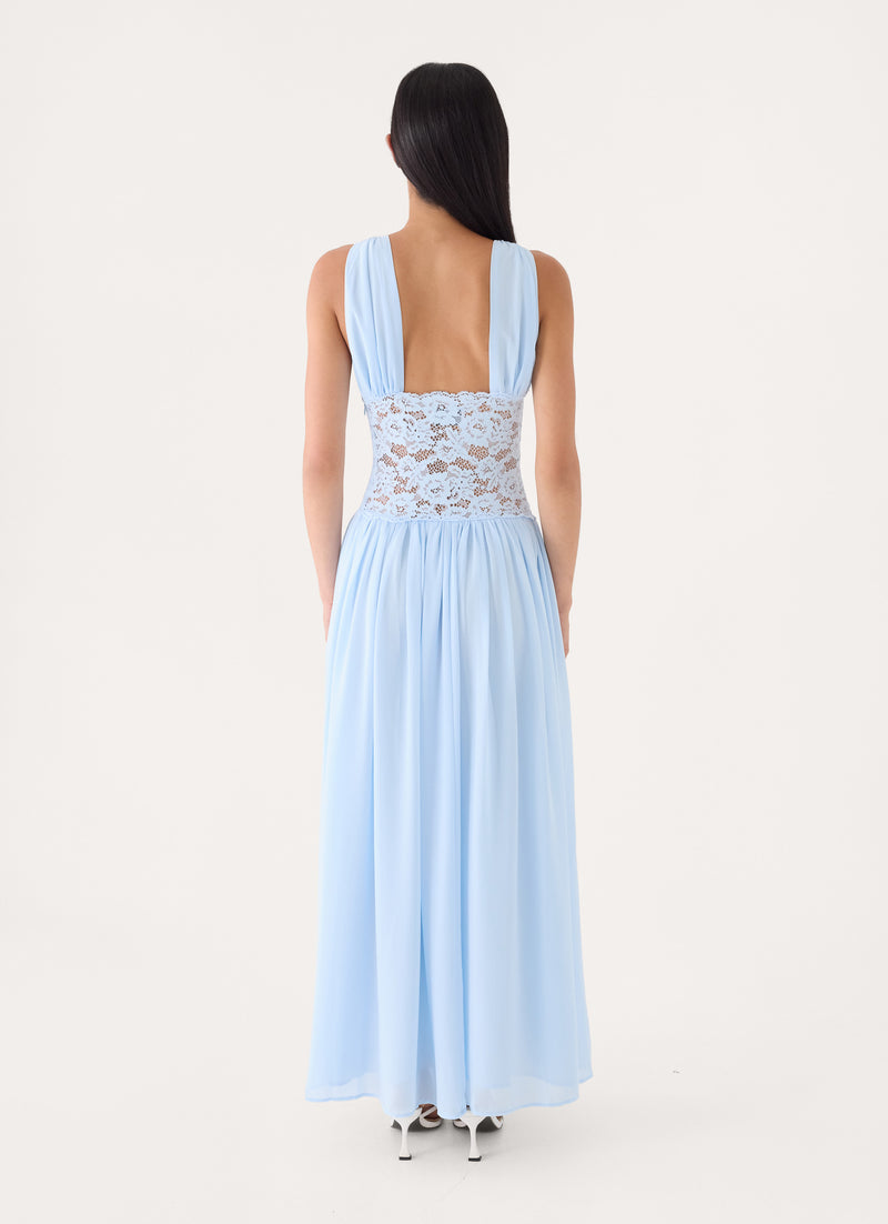 Berdine Lace Maxi Dress - Blue